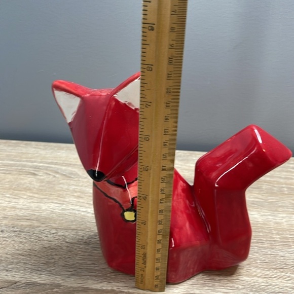 Hand Painted Red Ceramic Fox Figurine - Picture 5 of 7